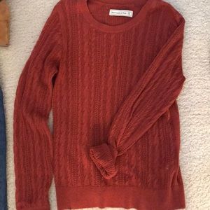 Abercrombie Red Cable Knit Crew Sweater (M)